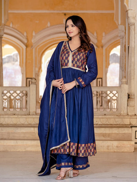 Women Viscose Rayon Kurta Palazzo Set