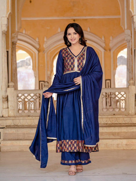 Women Viscose Rayon Kurta Palazzo Set