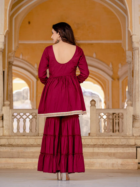 Women Viscose Rayon Kurta Palazzo Set