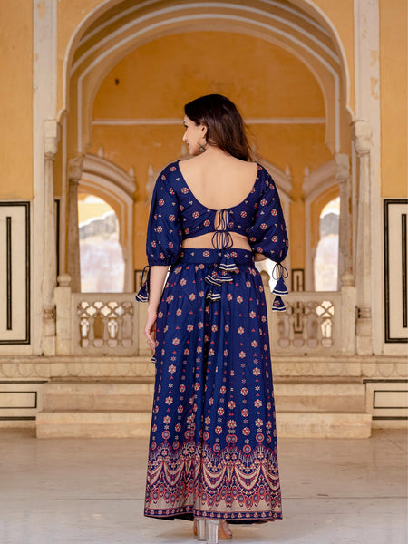 Embroidered Stitched Lehenga & Choli with Dupatta