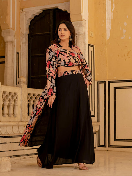 Floral Skirt-Suit Set