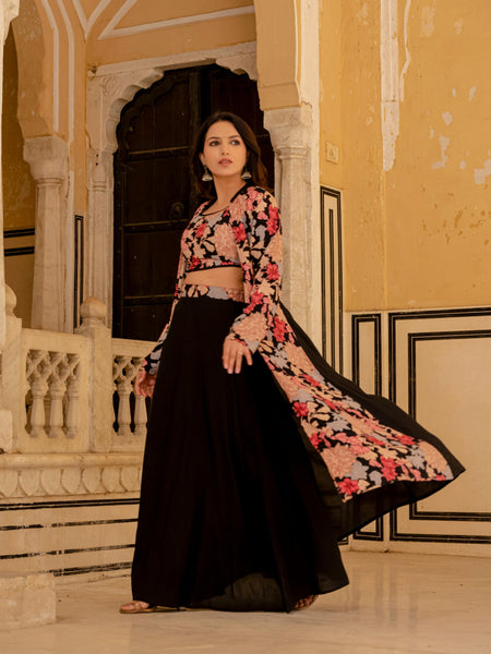 Floral Skirt-Suit Set