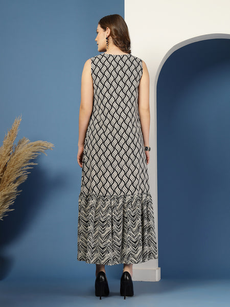 Women's Printed Fit & Flare Dress