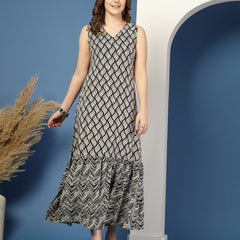 Women's Printed Fit & Flare Dress