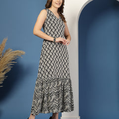 Women's Printed Fit & Flare Dress