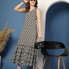 Women's Printed Fit & Flare Dress