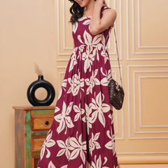 Women's Floral Print Fit & Flare Dress