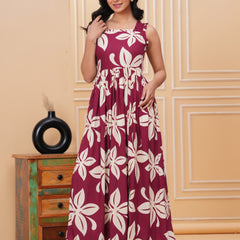 Women's Floral Print Fit & Flare Dress