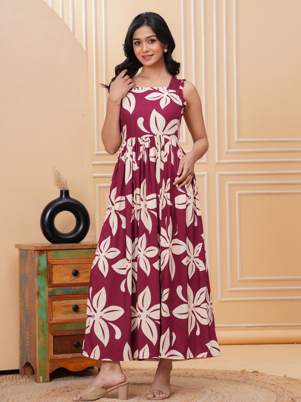 Women's Floral Print Fit & Flare Dress