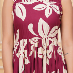 Women's Floral Print Fit & Flare Dress