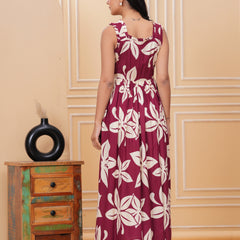 Women's Floral Print Fit & Flare Dress