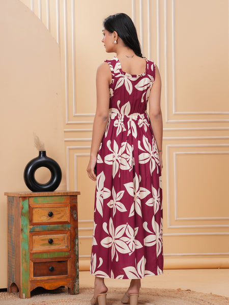 Women's Floral Print Fit & Flare Dress