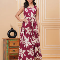 Women's Floral Print Fit & Flare Dress