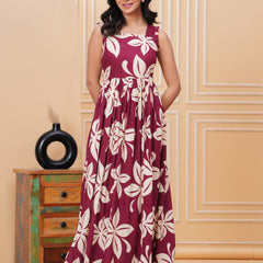 Women's Floral Print Fit & Flare Dress