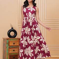 Women's Floral Print Fit & Flare Dress
