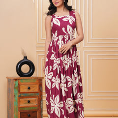Women's Floral Print Fit & Flare Dress