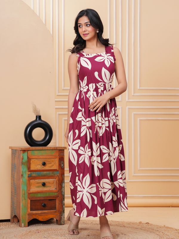 Women's Floral Print Fit & Flare Dress