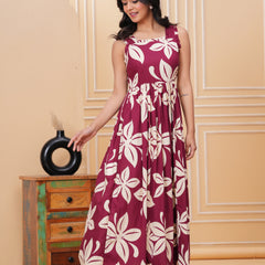 Women's Floral Print Fit & Flare Dress
