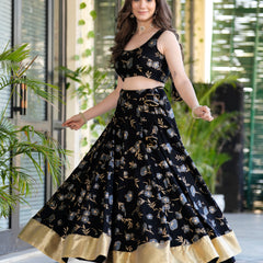 Women Flared Lehenga Choli Set with Dupatta