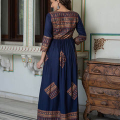 Women Floral Print Round-Neck Anarkali Kurta
