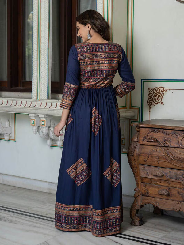 Women Floral Print Round-Neck Anarkali Kurta