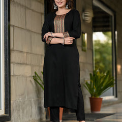 Women Viscose Rayon Kurta Pant Dupatta Set