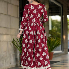 Women Floral Flared Kurta & Palazzo Set