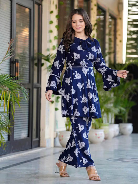 Women Floral Print 2-Piece Top & Pants Set