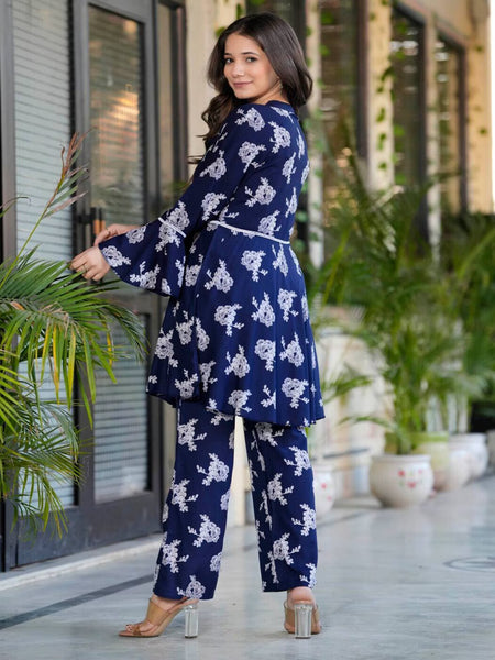 Women Floral Print 2-Piece Top & Pants Set