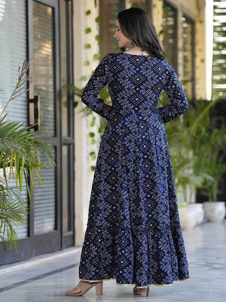 Women Printed Anarkali Kurta Suit Set