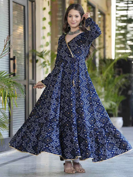 Women Printed Anarkali Kurta Suit Set