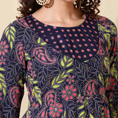 Women Floral Print Angrakha Kurta Set