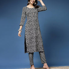 Women Floral Print Straight Kurta & Pants Set