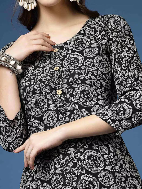 Women Floral Print Straight Kurta & Pants Set