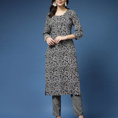 Women Floral Print Straight Kurta & Pants Set