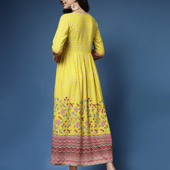 Floral Print Flared Kurta
