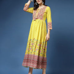 Floral Print Flared Kurta