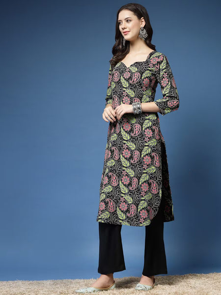 Women Paisley Print Straight Kurta Set