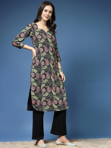 Women Paisley Print Straight Kurta Set