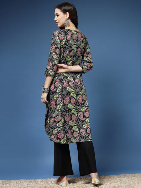 Women Paisley Print Straight Kurta Set