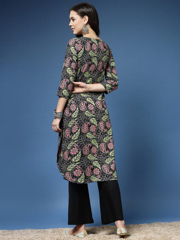 Women Paisley Print Straight Kurta Set
