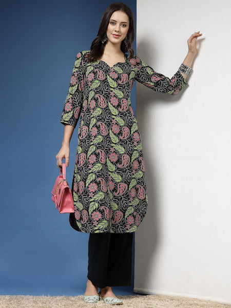 Women Paisley Print Straight Kurta Set
