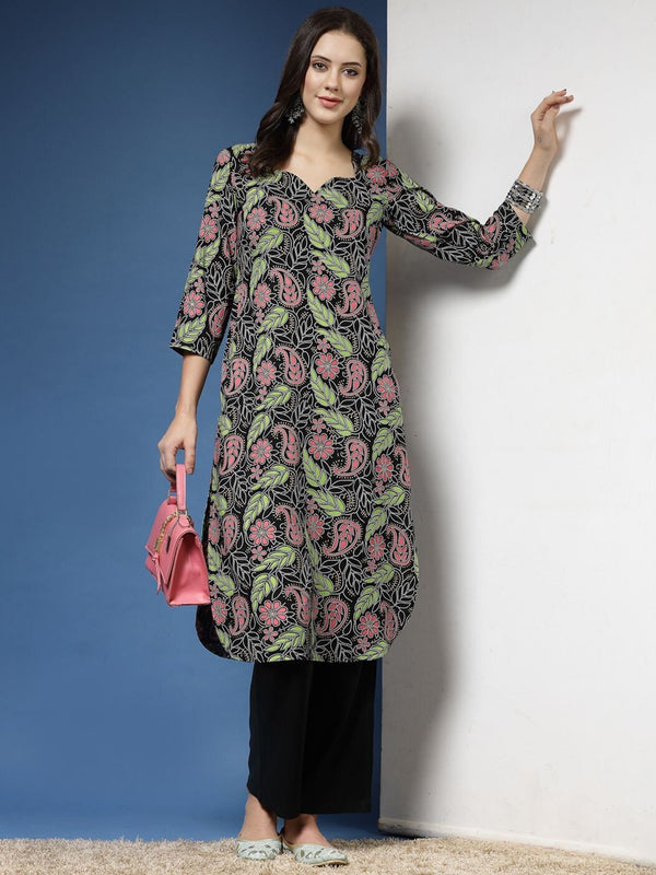 Women Paisley Print Straight Kurta Set