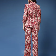 Women Floral Print Top & Trousers Set