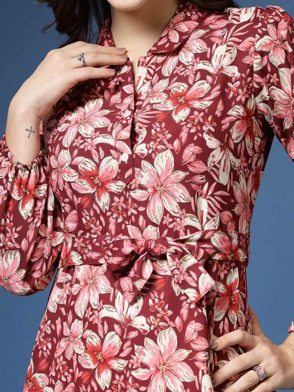 Women Floral Print Top & Trousers Set