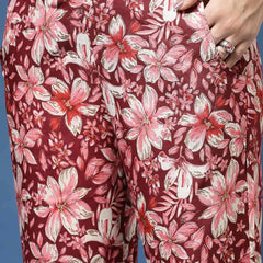 Women Floral Print Top & Trousers Set