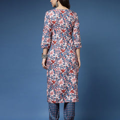 Women Floral Print Straight Kurta & Pants Set