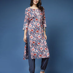 Women Floral Print Straight Kurta & Pants Set