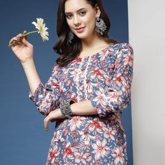 Women Floral Print Straight Kurta & Pants Set