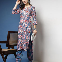Women Floral Print Straight Kurta & Pants Set